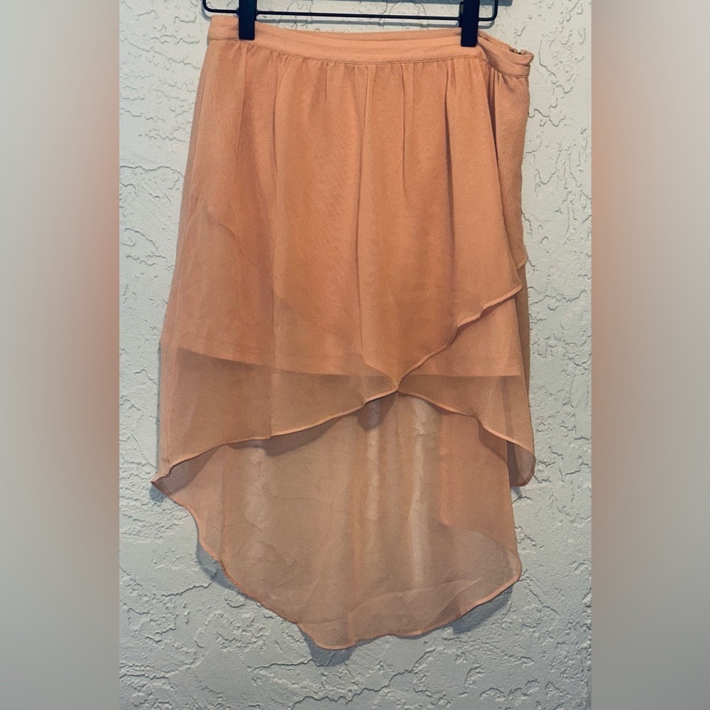 American Eagle Outfitters Light Peach Midi Hi- Low Skirt